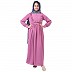 Umbrella abaya with frills- Tulip Pink